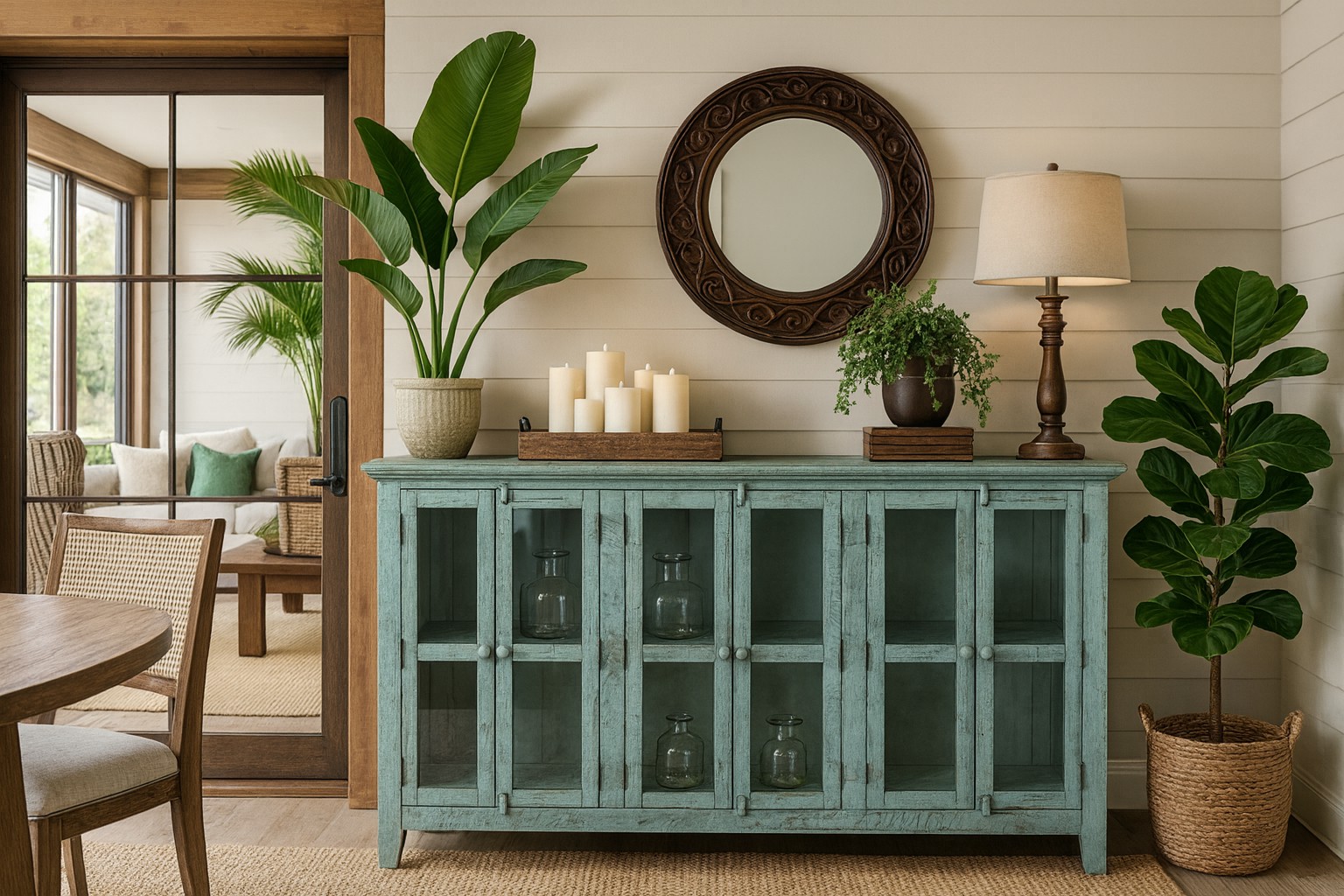 Livin Hill Highboard Avola Rustikal Türkis/Mint