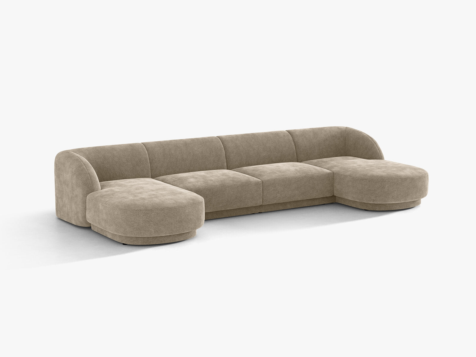 Micadoni Panorama-Sofa Miley 5-Sitzer Chenille Haga Beige