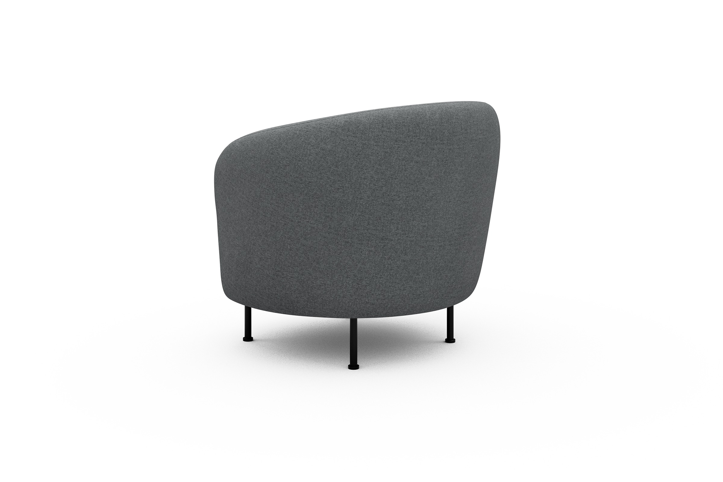 Sessel Ronda Metallbeine Schwarz Casone-Gravel-Grey
