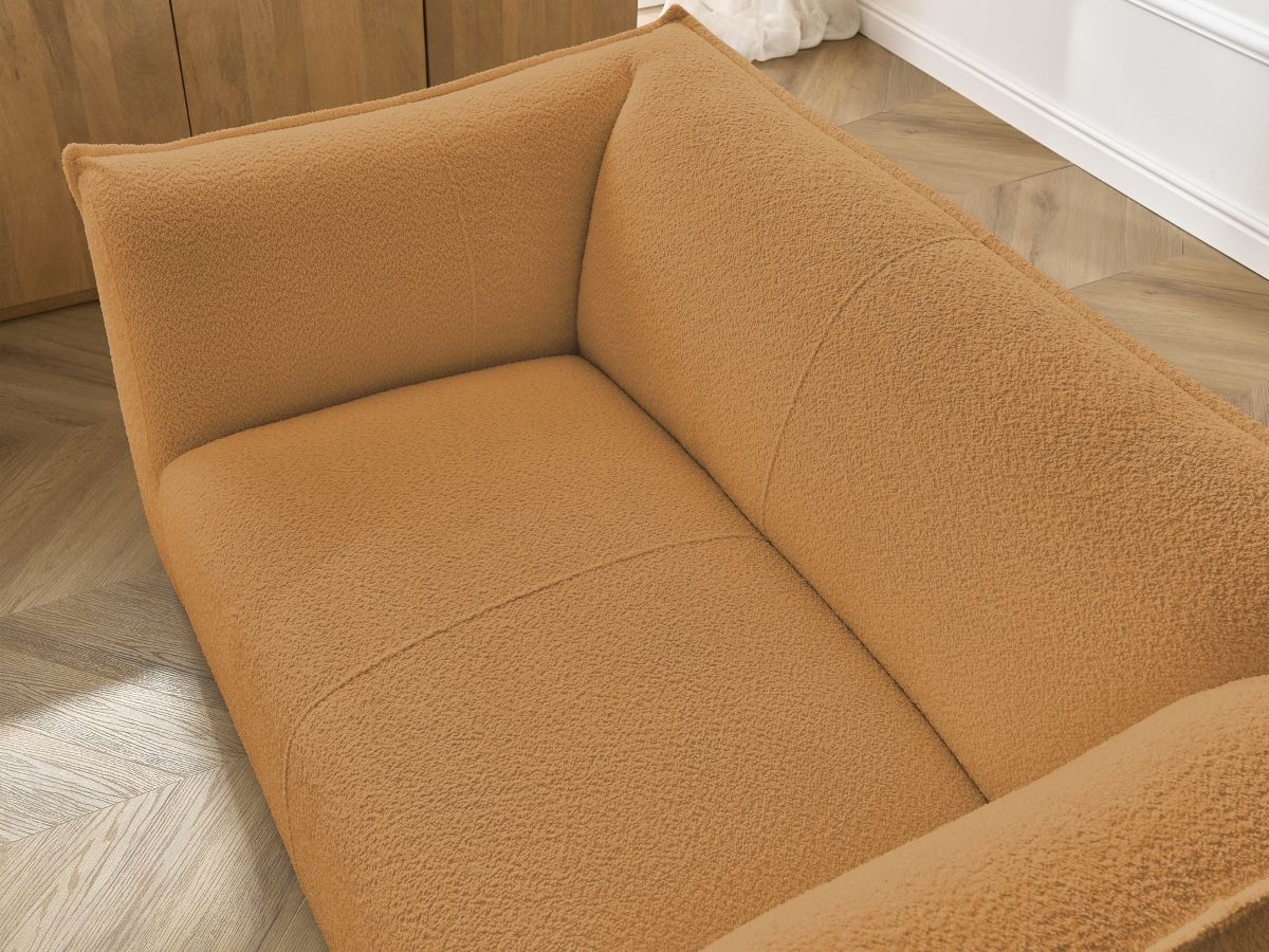 Bobochic Giorgia Sofa 2-Sitzer Bouclé-Stoff Gelb