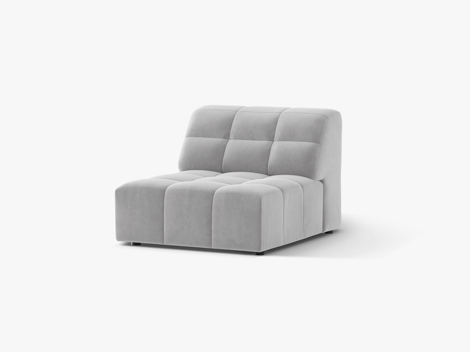 Micadoni Jennifer Sofamodul armlos Samt Bluvel Silber