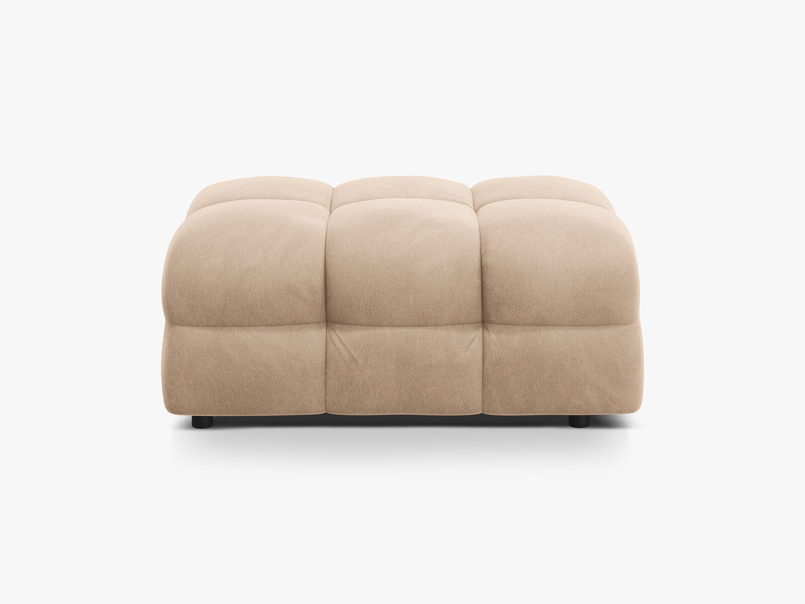 Micadoni Hocker Kendal 1-Sitzer Samt Mandel Beige