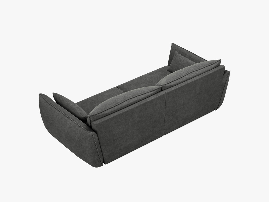Micadoni Sofa Kaelle 3-Sitzer Chenille Over The Horizon Dunkelgrau