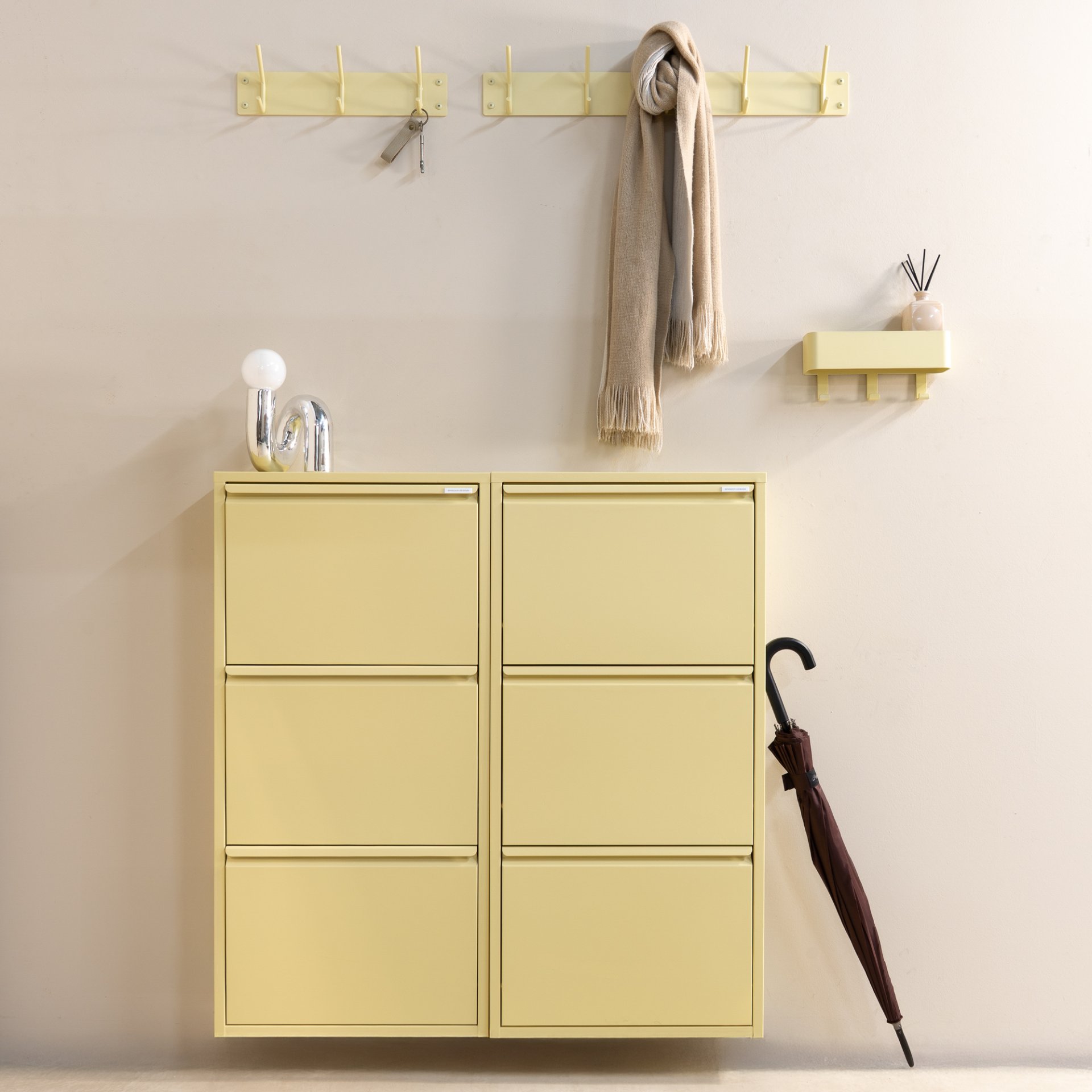 Spinder Design Schuhschrank Billy 3 Butter Yellow