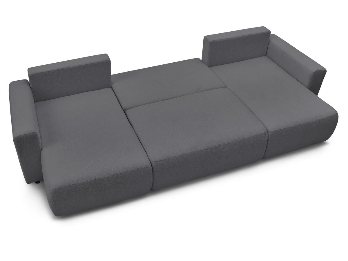Bobochic Envy Wohnlandschaft Bouclé-Stoff Dunkelgrau