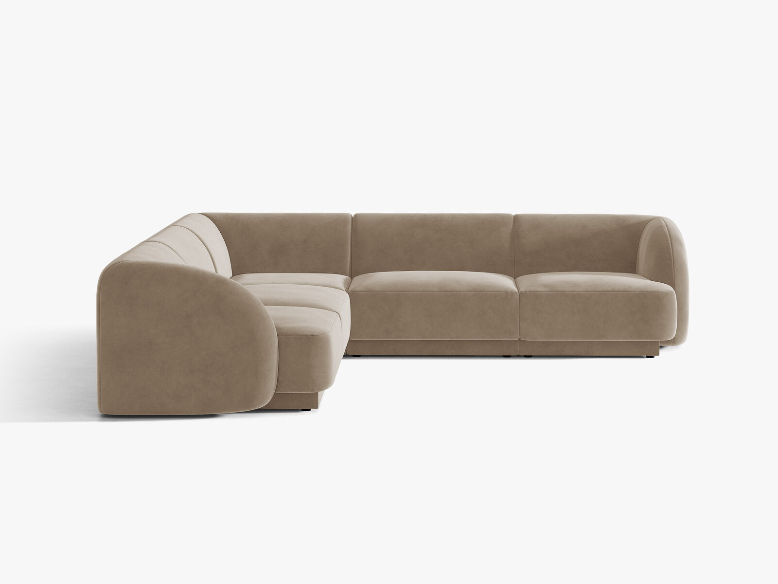 Micadoni 5-Sitzer Symmetrisches Ecksofa Miley Samt Bluvel Cappuccino