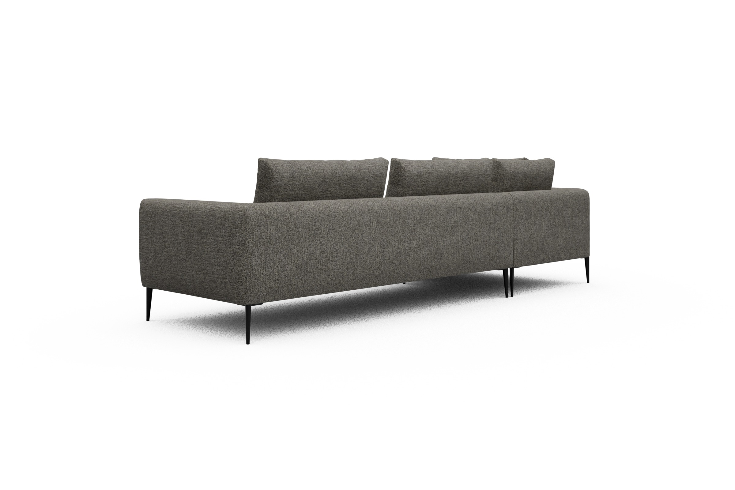 Ecksofa Paul Relax-Ecke rechts mit 3-Sitzer Carreno-Sepie-Brown