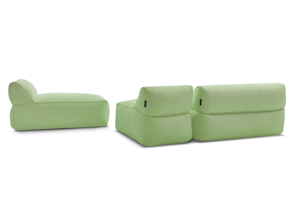 Bobochic Riviera Gartensofa 4-Sitzer Melange-Stoff Grün