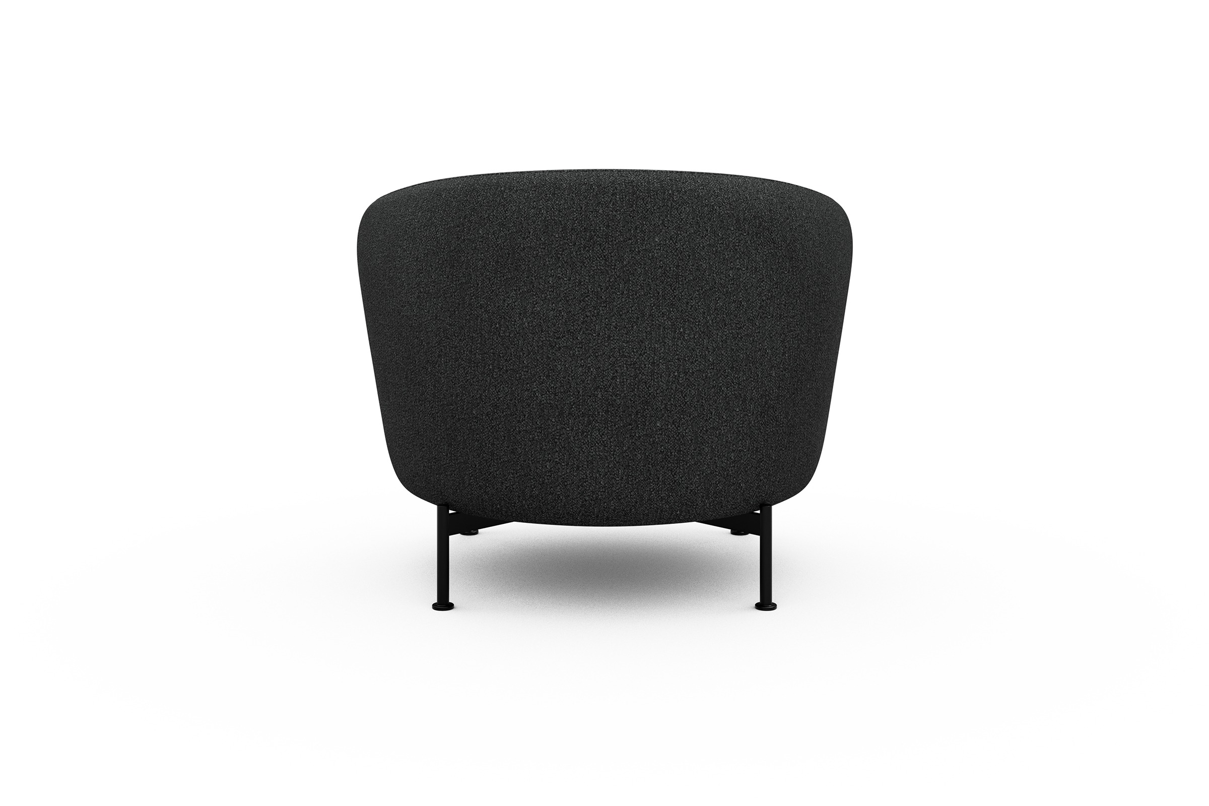Sessel Ronda X-Metallgestell Schwarz Boucle-Charcoal