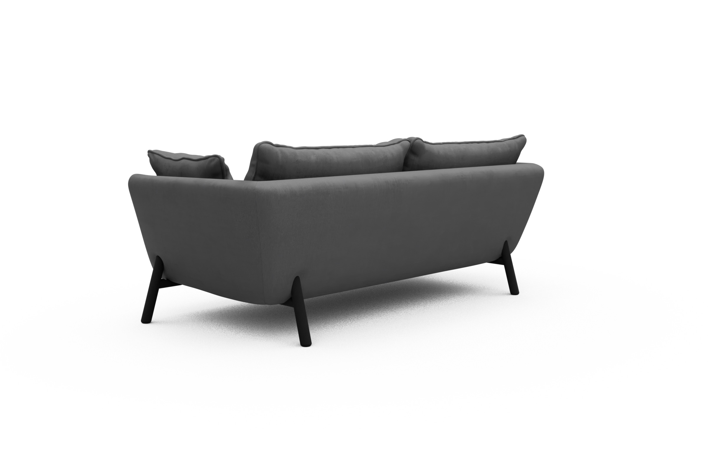 Sofa Emil PREMIUM 2-Sitzer Beinfarbe Eiche Schwarz Cordufine-Grey