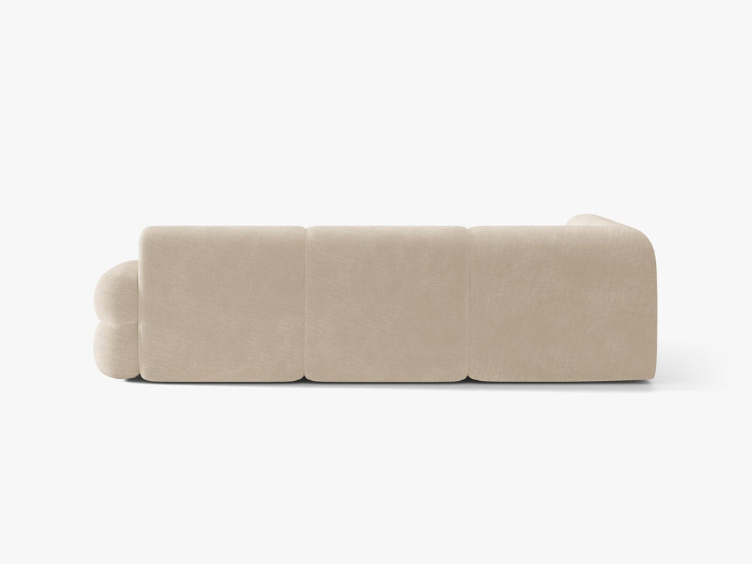Micadoni Neo Ecksofa 5-Sitzer Rechts Chenille Golden Helles Beige