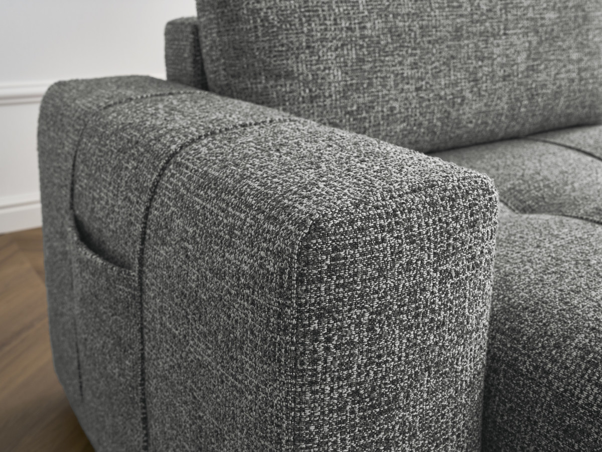 Bobochic Arsene Sofa 4-Sitzer Melange-Stoff Dunkelgrau