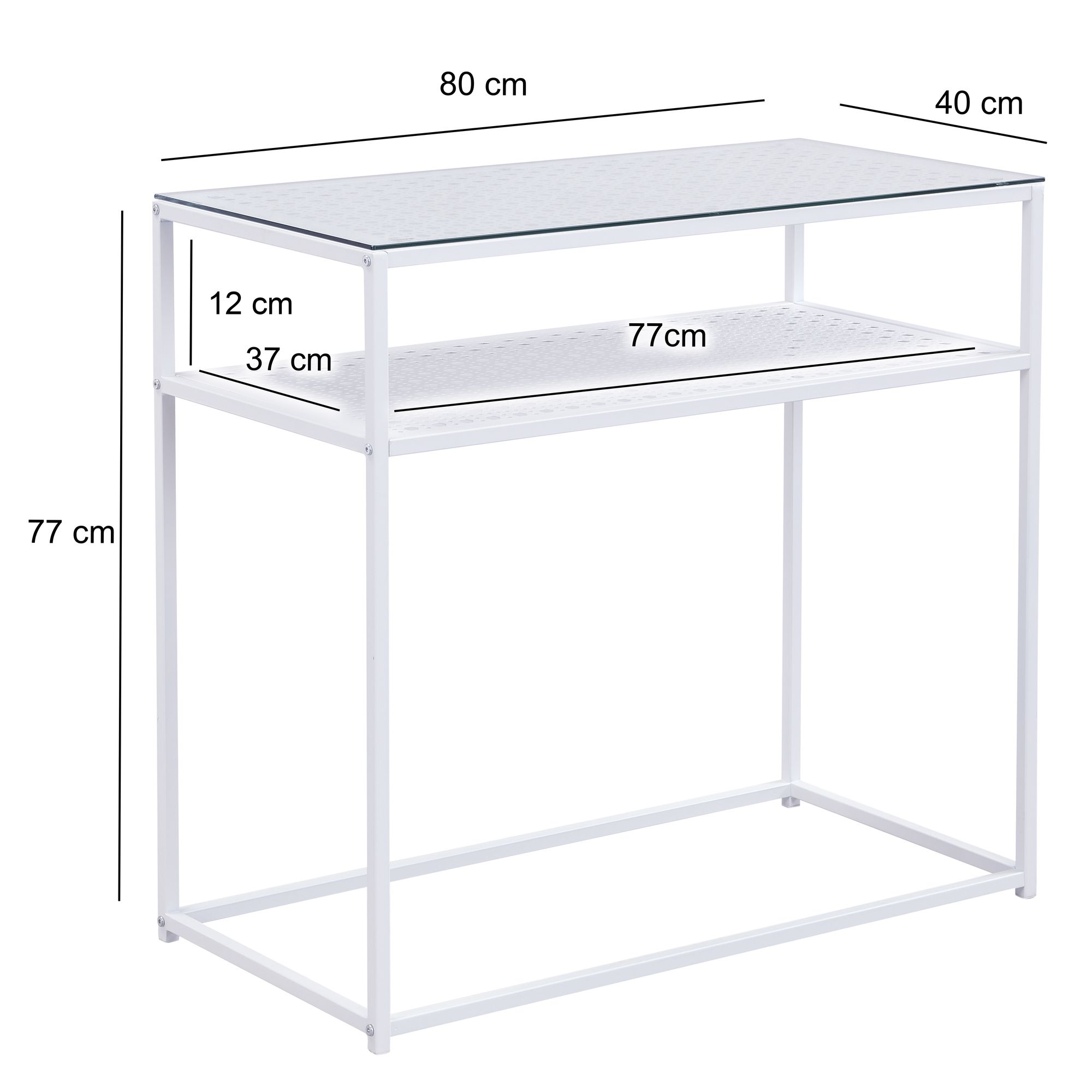 Konsolentisch Kalvag Glas Weiß 80 × 40 × 77 cm