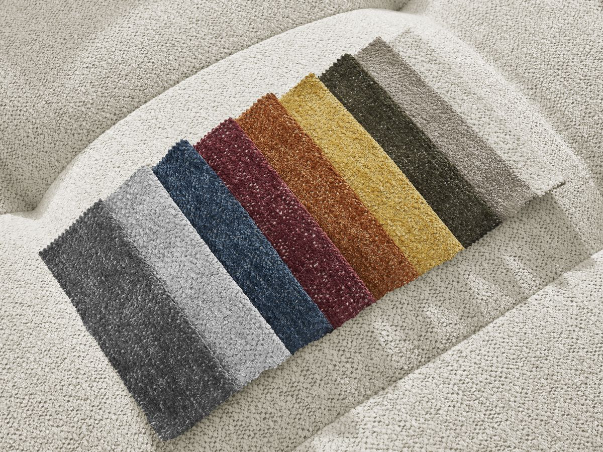 Bobochic Roxelane Ecksofa mit Schlaffunktion und Bettkasten 258 × 150 cm Melange-Stoff Weiß Ecke links