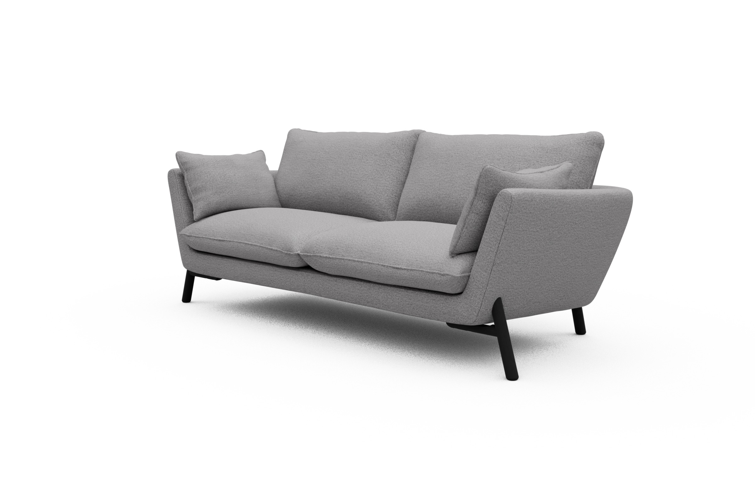 Sofa Emil 3-Sitzer Beinfarbe Eiche Schwarz Sama-Grey