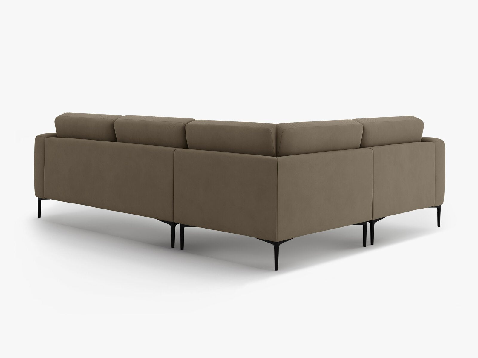 Micadoni Ecksofa Bemy 4-Sitzer Links Samt Grau Braun