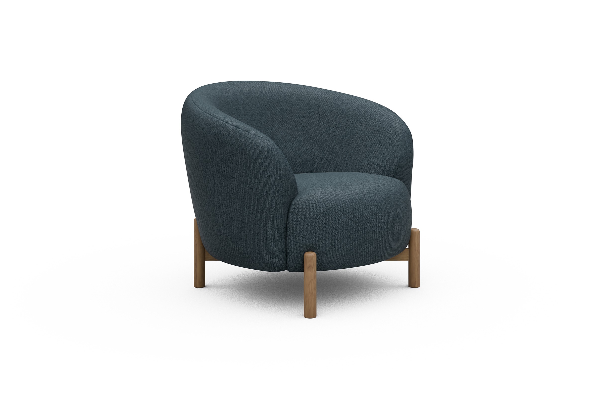 Sessel Ronda Holzbeine Eiche Natur Denari-Royal-Blue