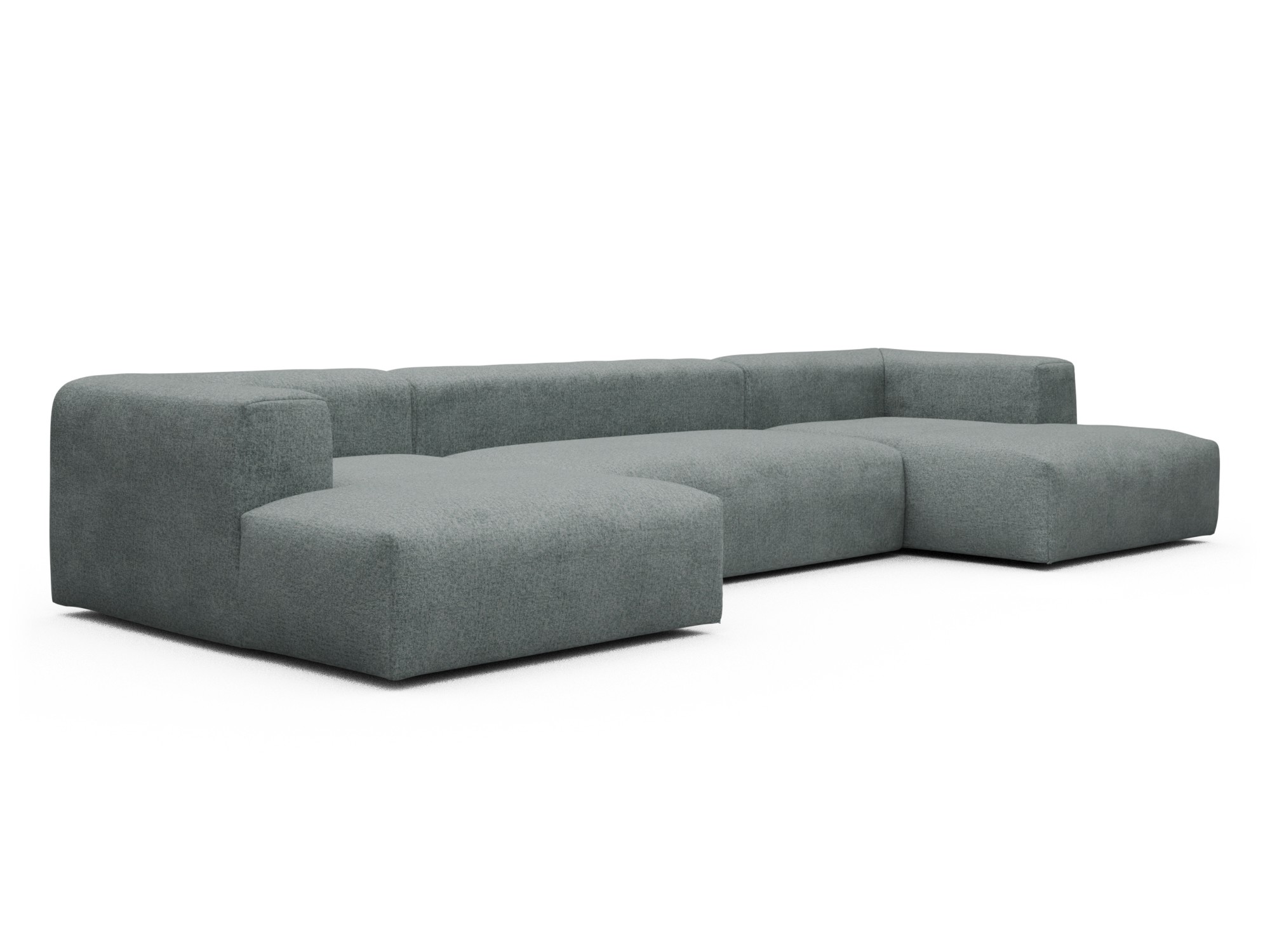 Skandi Home Wohnlandschaft Fred mit 2-Sitzer und Chaiselongue beidseitig Casone-Light-Mixed-Green moebelfaktor