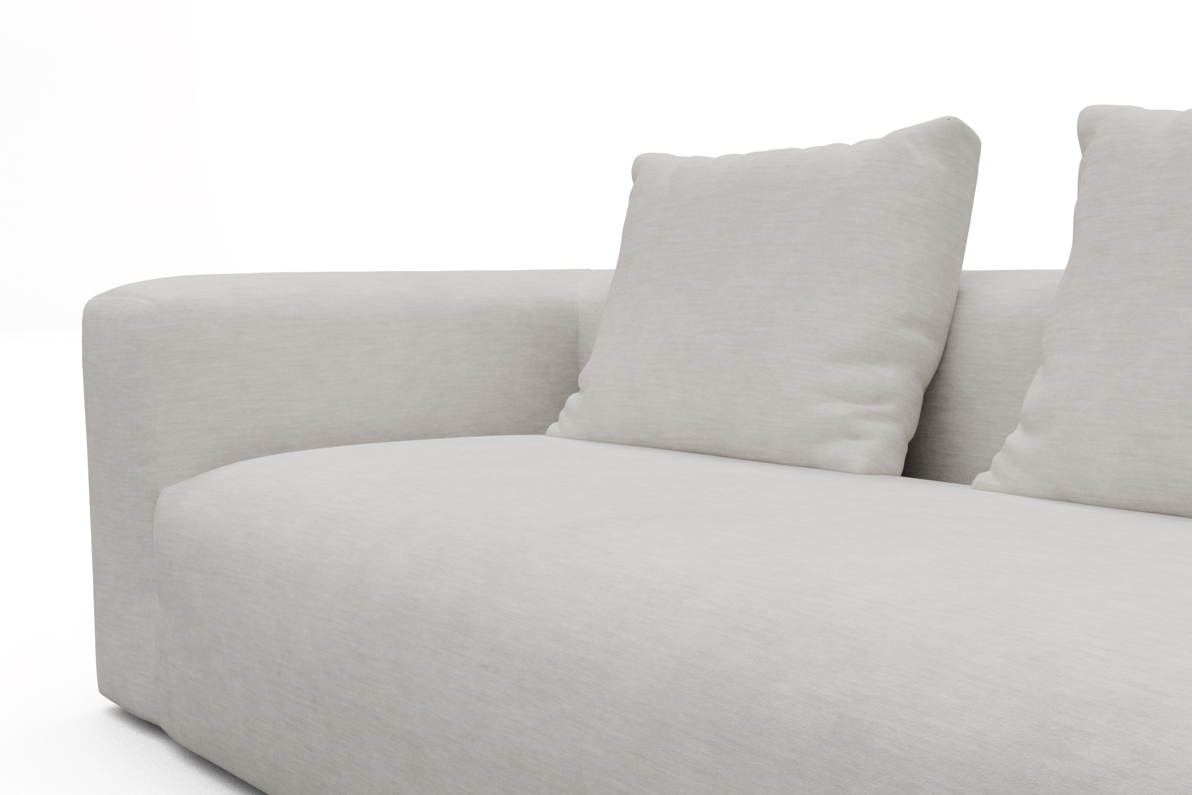 Ecksofa Fred Chaiselongue rechts mit 2,5-Sitzer Vivus-Dusty-Off-White