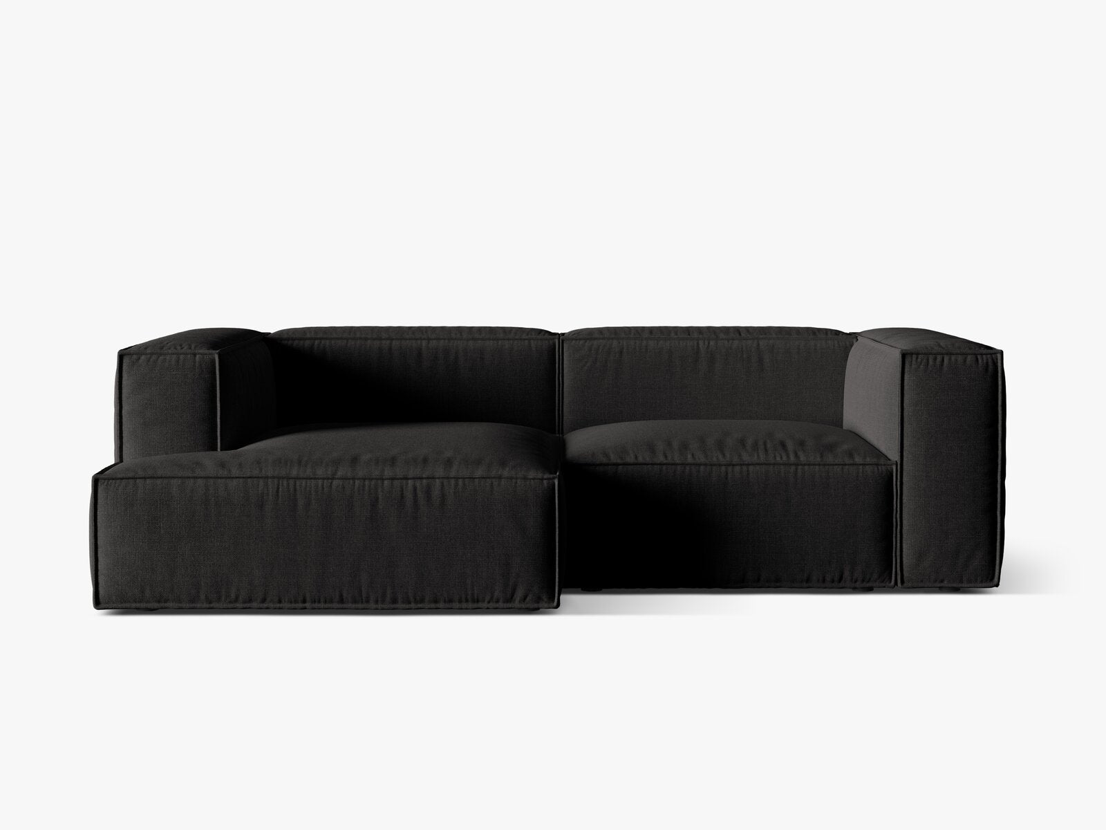 Micadoni Ecksofa Nuria 3-Sitzer Links Strukturierter Stoff Schwarz