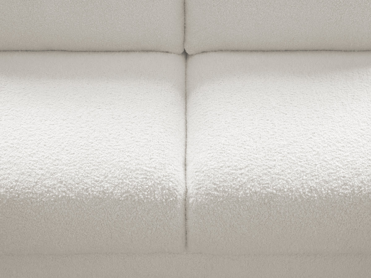 Bobochic Kenan Schlafsofa 3-Sitzer Bouclé-Stoff Weiß, Liegefläche 160 × 196 cm