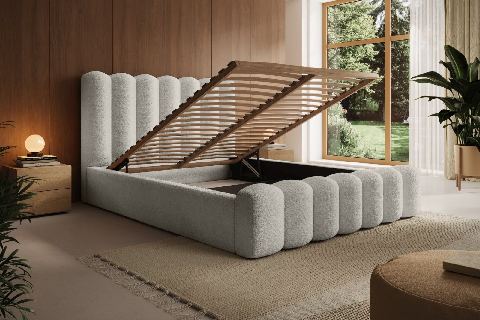 Polsterbett Laro Boucle 140x200 mit Holzrahmen Quelle 03