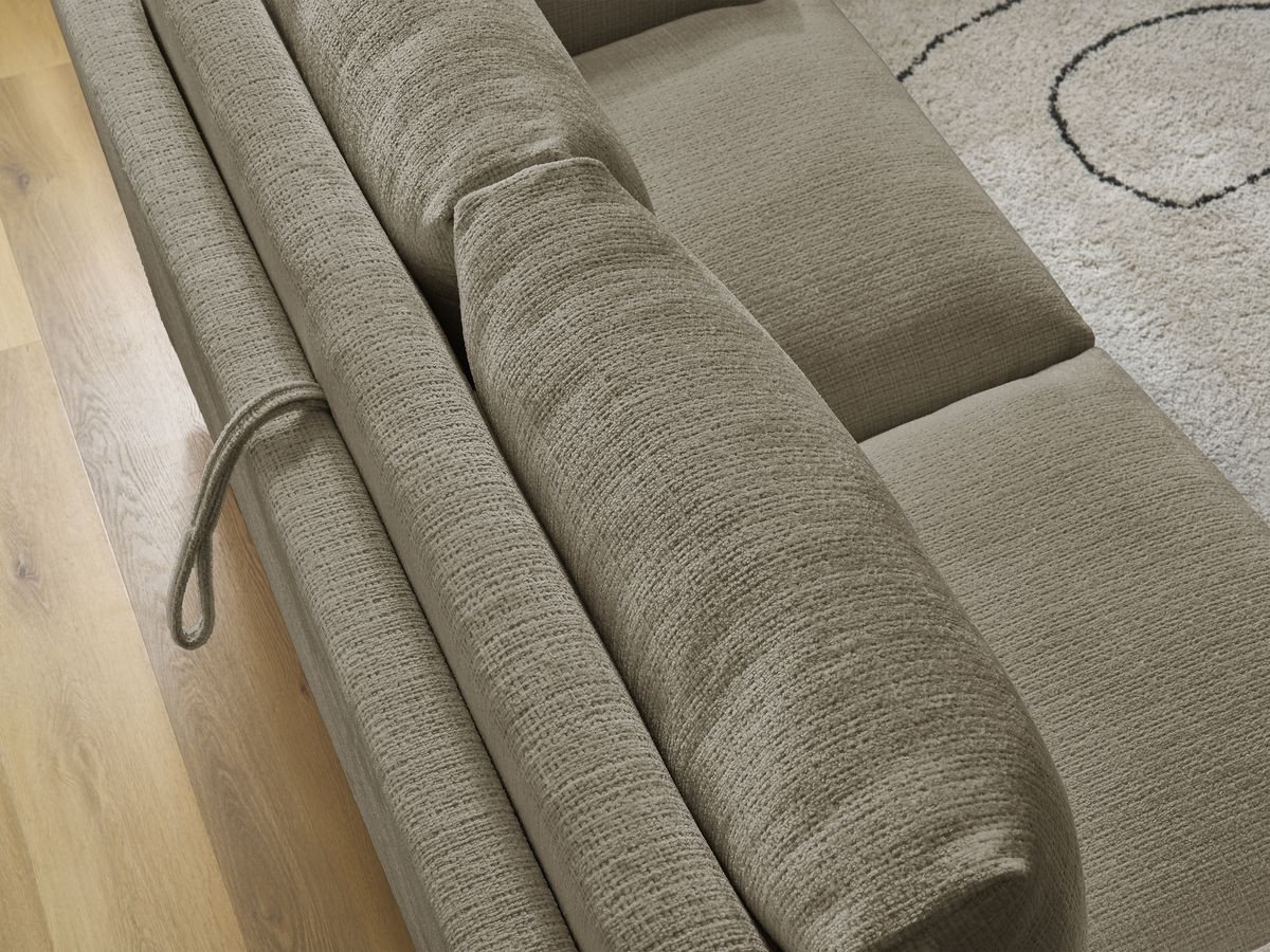 Bobochic Cocoone Schlafsofa 3-Sitzer Strukturstoff Taupe, Liegefläche 140 × 200 cm