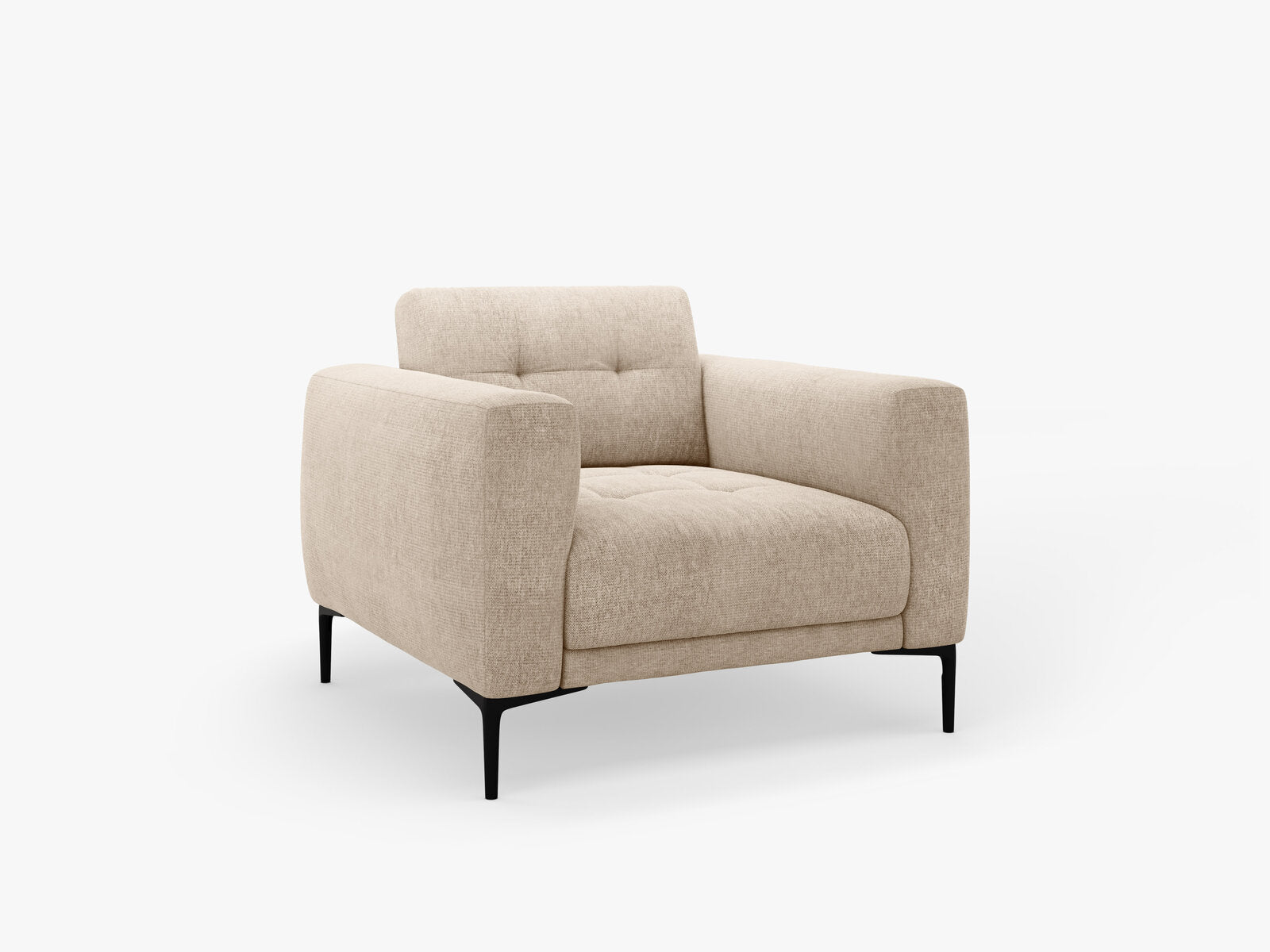 Micadoni Sessel Bemy 1-Sitzer Strukturierter Stoff Sand