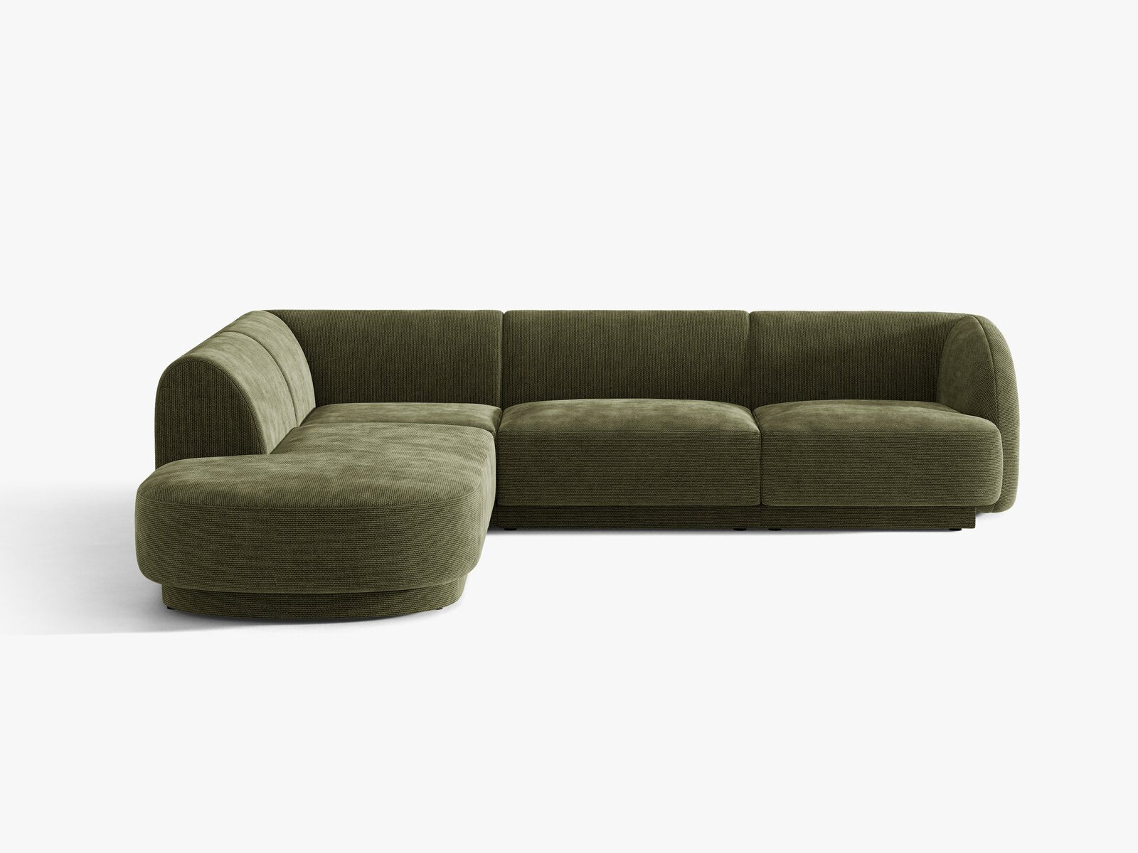 Micadoni Ecksofa Miley 6-Sitzer Chenille Eden Grün Links