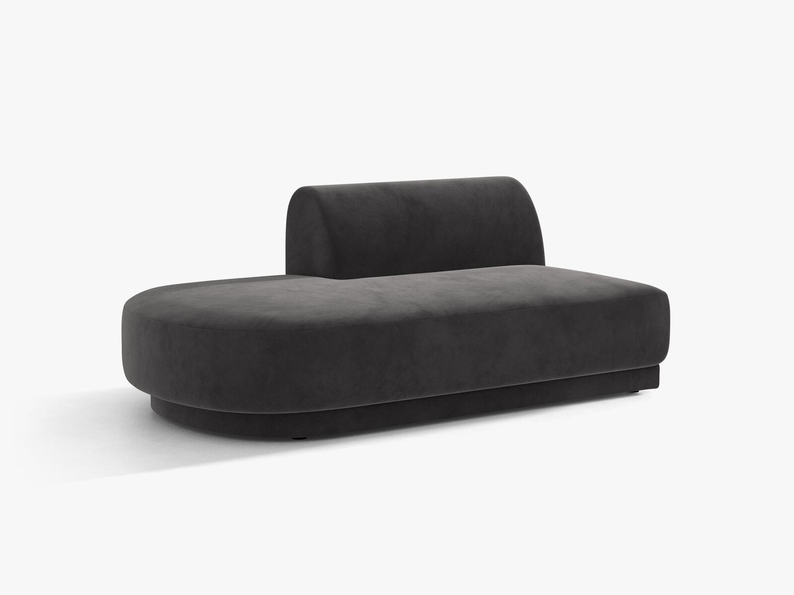 Micadoni 2-Sitzer Sitzmodul offen Miley Links Samt Bluvel Grau