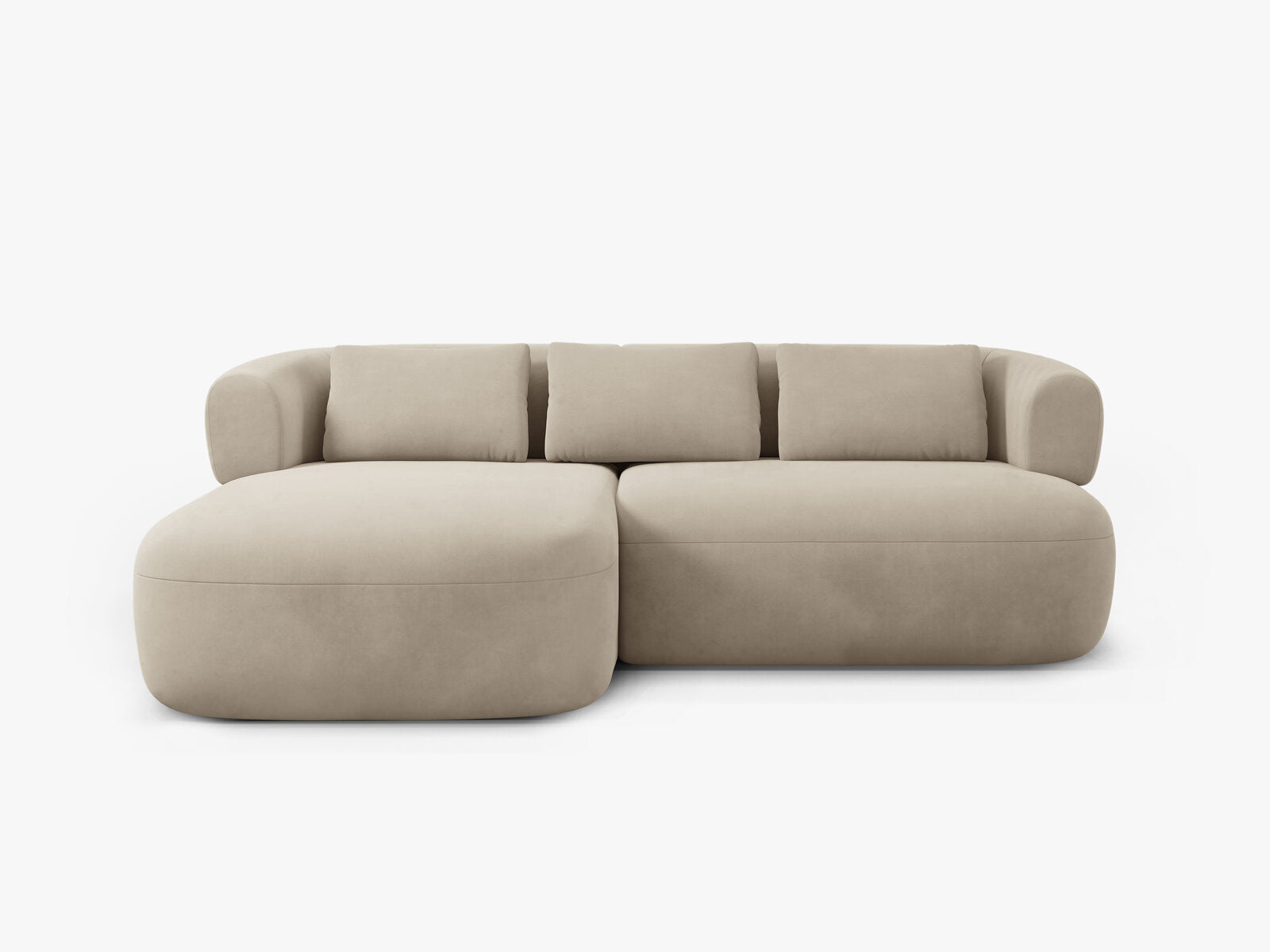 Micadoni 5-Sitzer Ecksofa Jenny Kleine Version Links Samt Salvador Beige