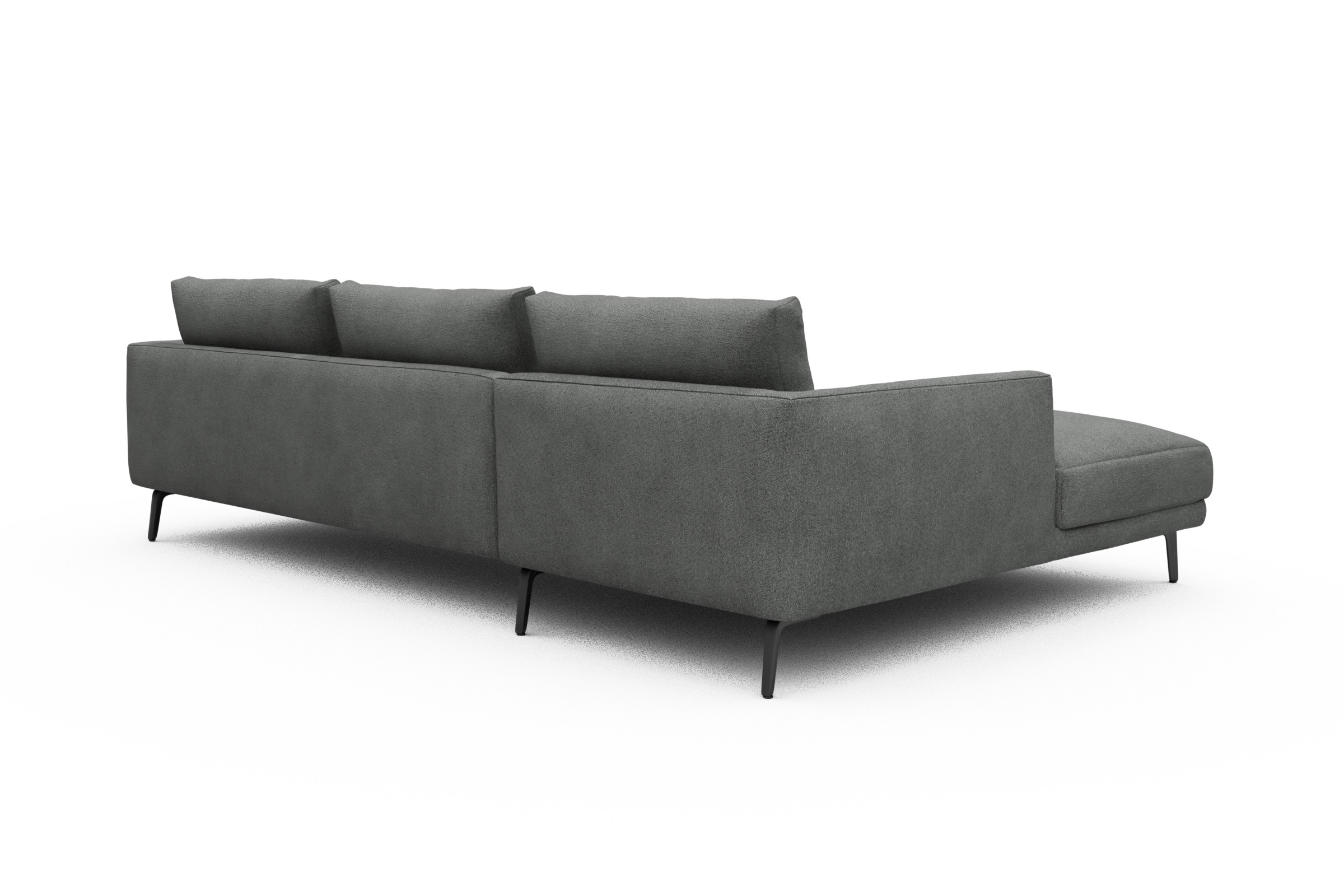 Ecksofa Karl Chaiselongue links mit 2,5-Sitzer Boucle-Ash-Grey