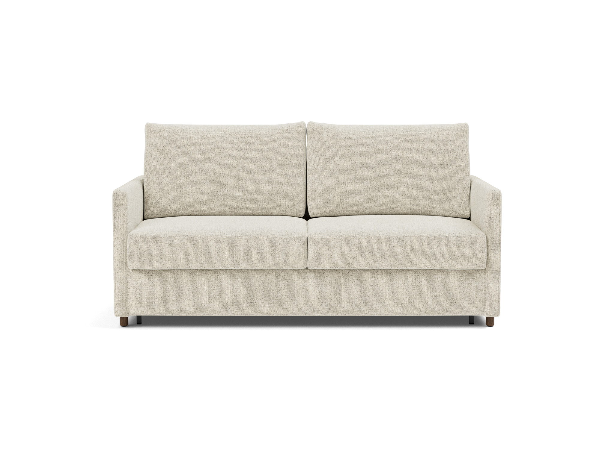 Schlafsofa Neah mit Slim-Armlehnen 160 Strukturierter Stoff Taura 357-Off-White