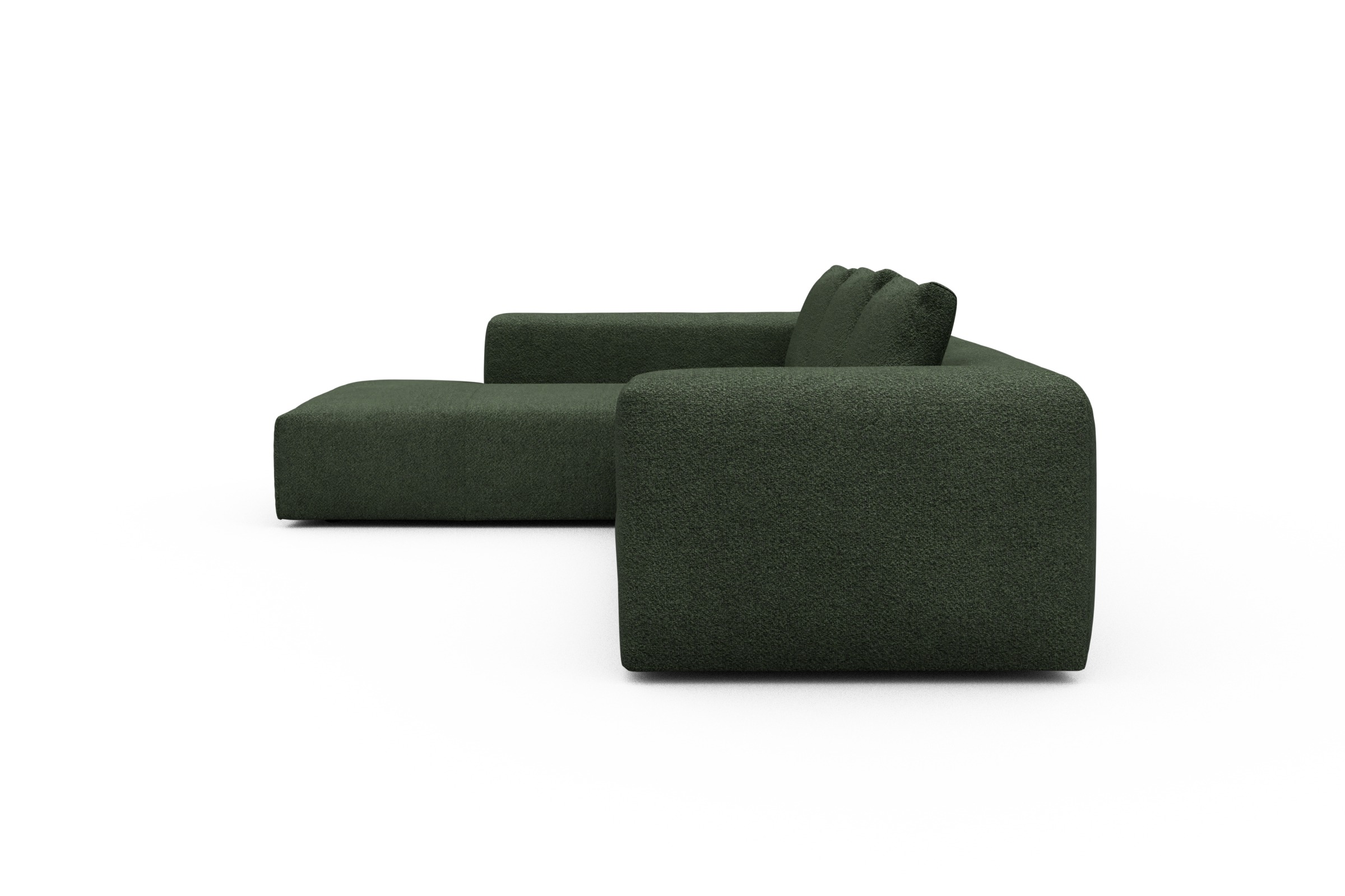 Ecksofa Fred Relax-Ecke links mit 2,5-Sitzer Vanora-Deep-Green