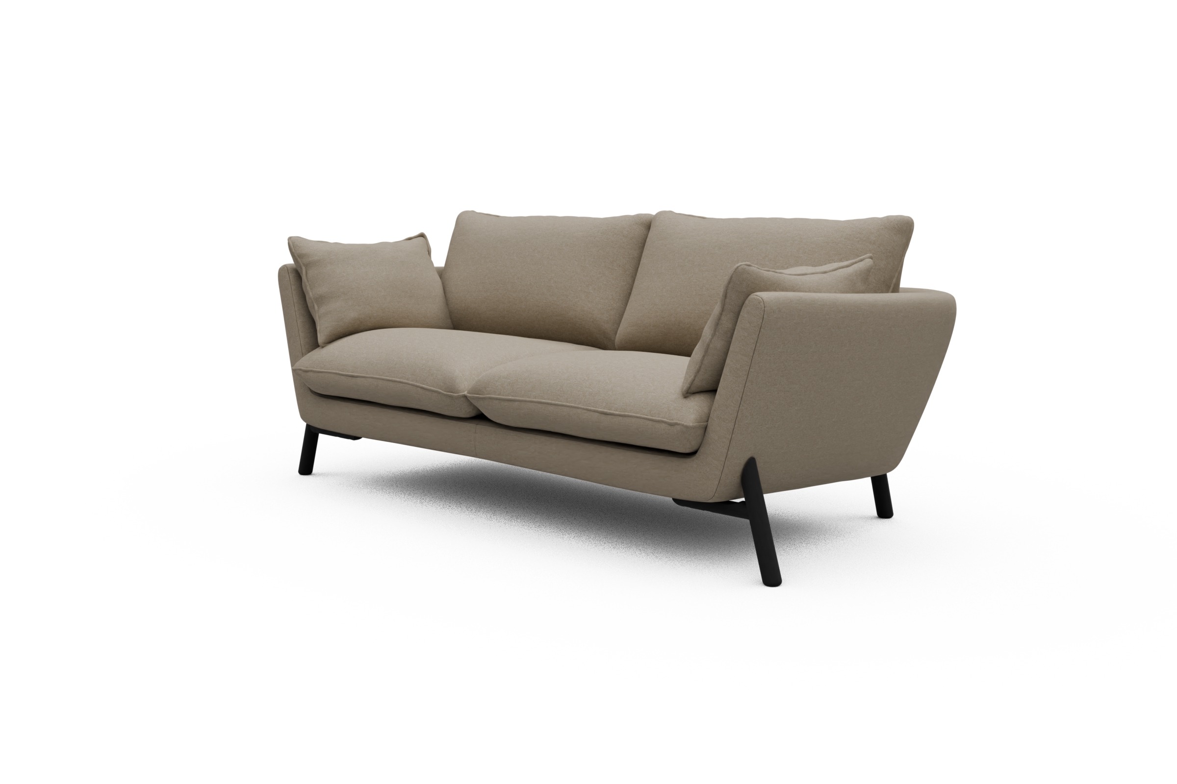 Sofa Emil 2-Sitzer Beinfarbe Eiche Schwarz Satya-Natural