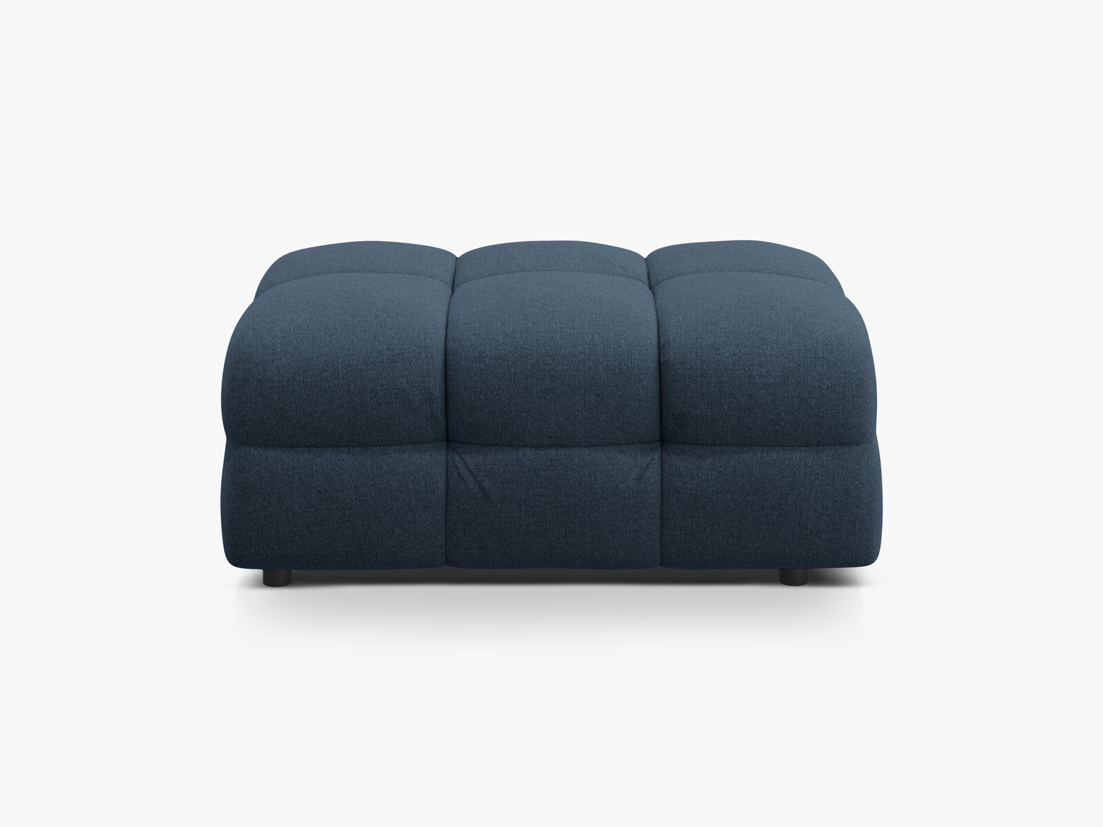 Micadoni Hocker Kendal 1-Sitzer Strukturierter Stoff Marineblau