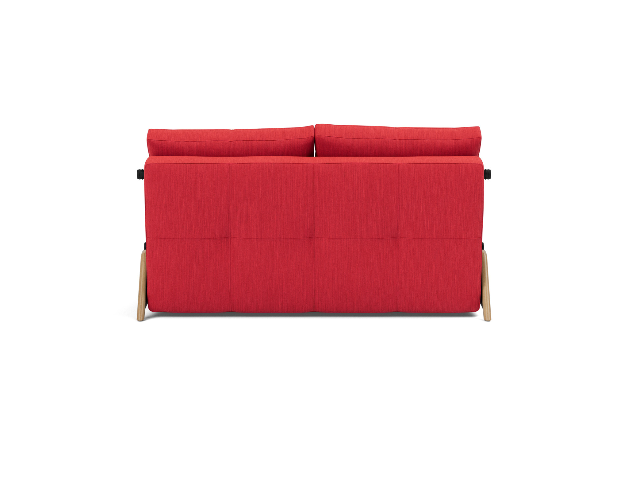 Schlafsofa Cubed 140 Flachgewebe Elegance 511-Red Beine Eiche