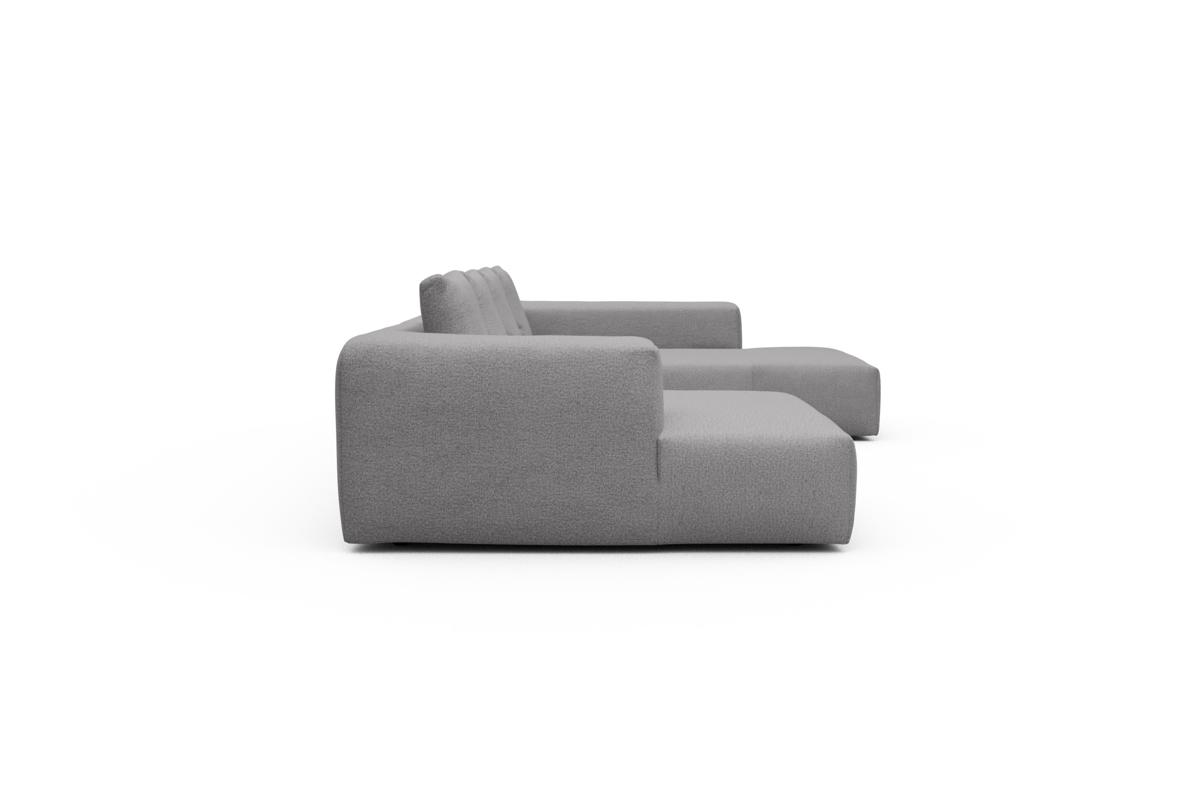 Wohnlandschaft Fred Relax-Ecke rechts mit 2-Sitzer und Chaiselongue links Sama-Grey