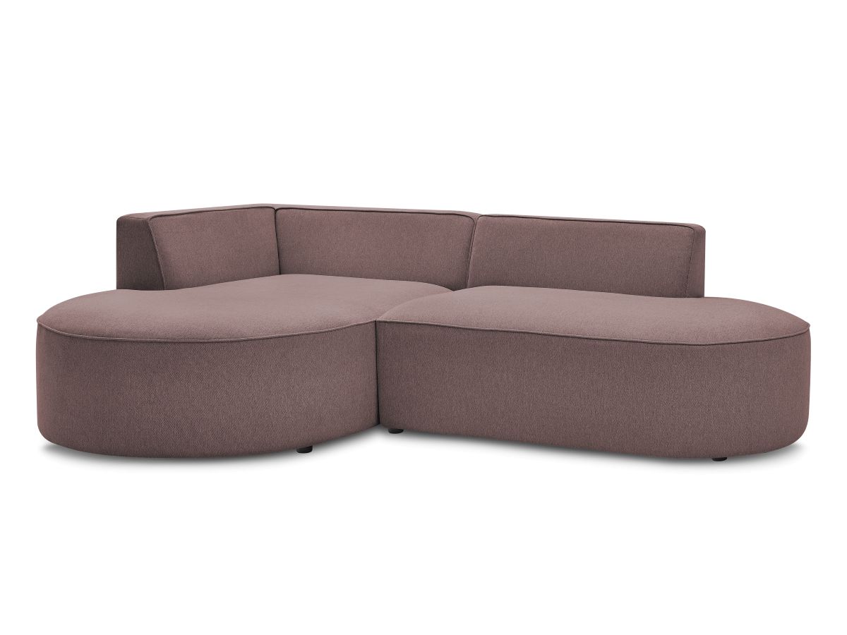Bobochic Rousseau Ecksofa Melange-Stoff Rosa Ecke links