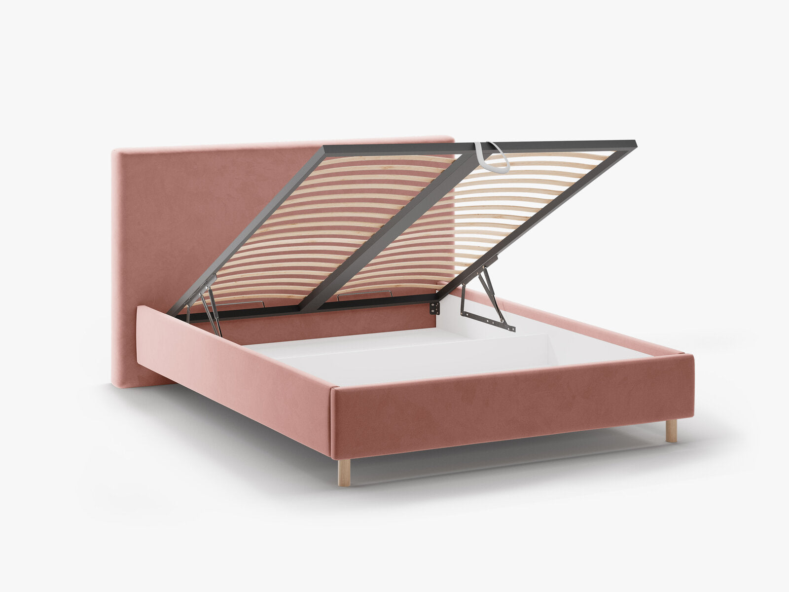 Micadoni Stauraumbett mit Kopfteil Eloise Samt Magic Velvet Rosa 140x200
