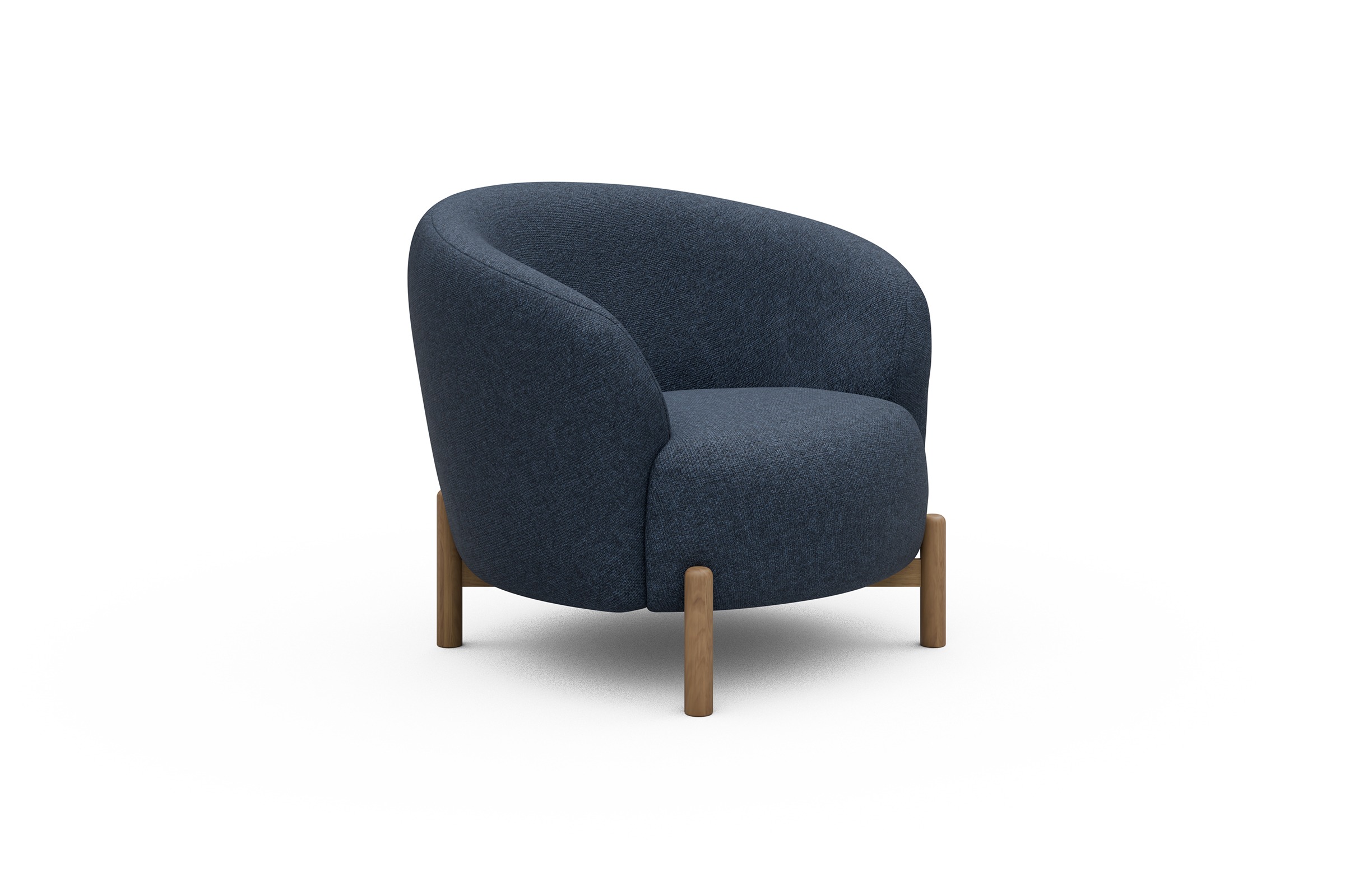 Sessel Ronda Holzbeine Eiche Natur Sama-Deep-Blue