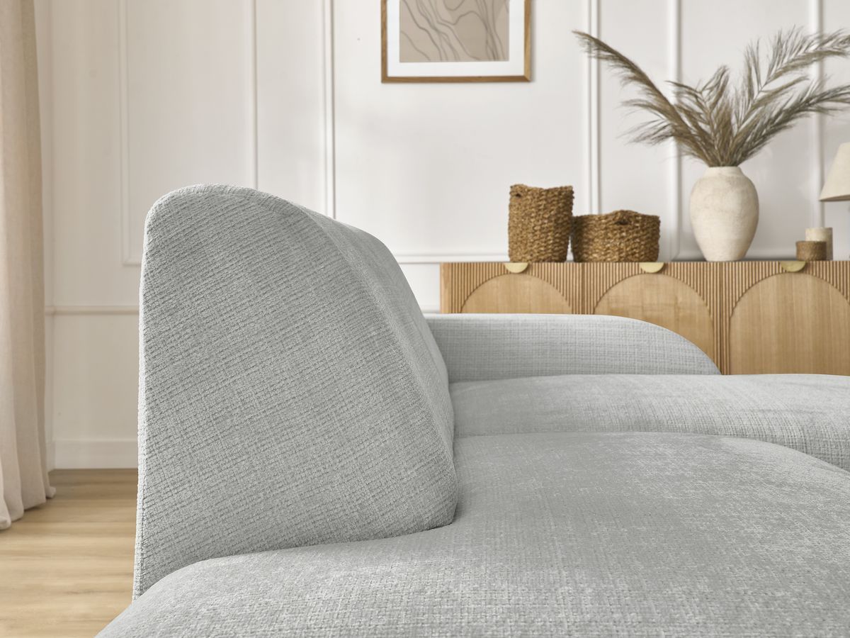 Bobochic Sirius Ecksofa 300 × 170 cm Strukturstoff Hellgrau Ecke rechts