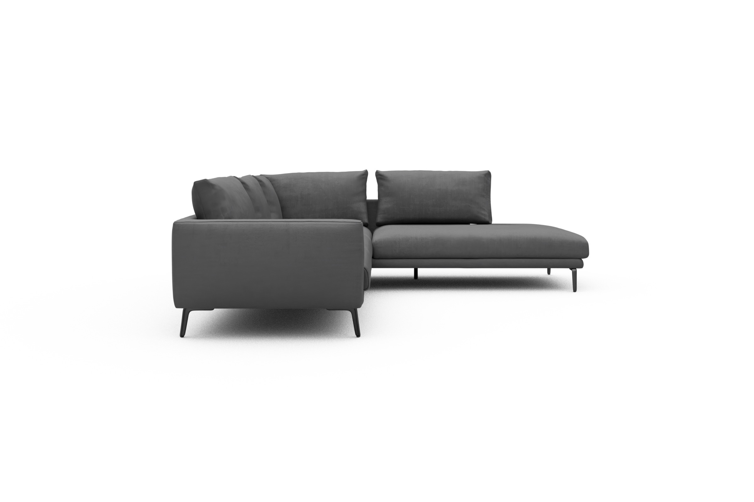 Ecksofa Karl Relax-Ecke rechts mit 2,5-Sitzer Cordufine-Grey