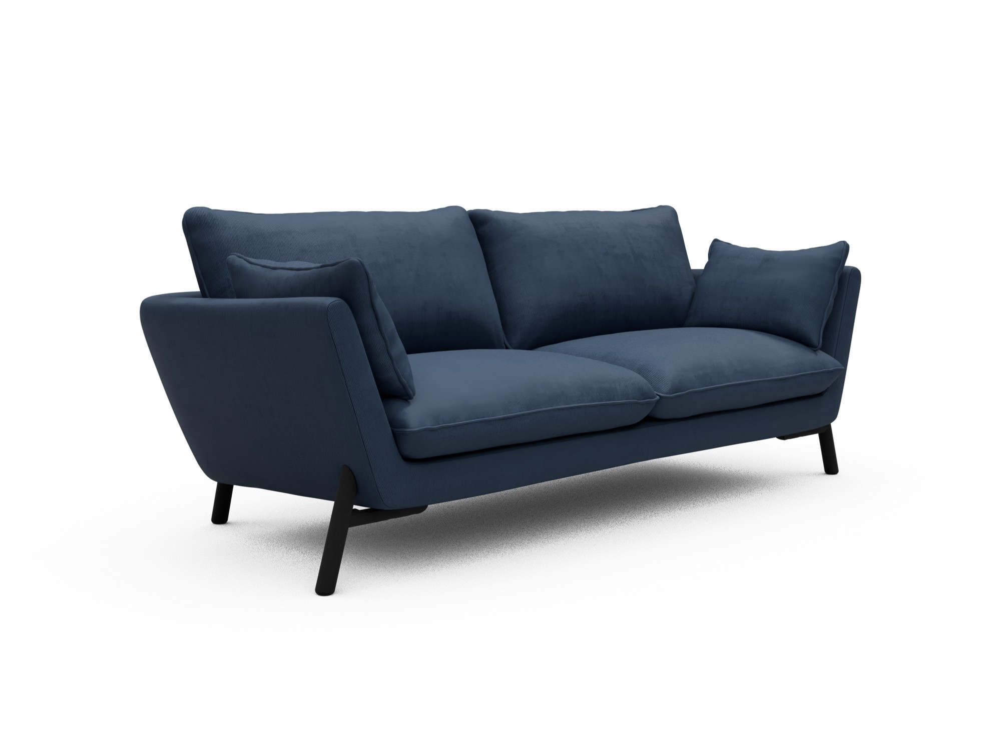 Skandi Home Sofa Emil 3-Sitzer Beinfarbe Eiche Schwarz Cordufine-Royal-Blue moebelfaktor