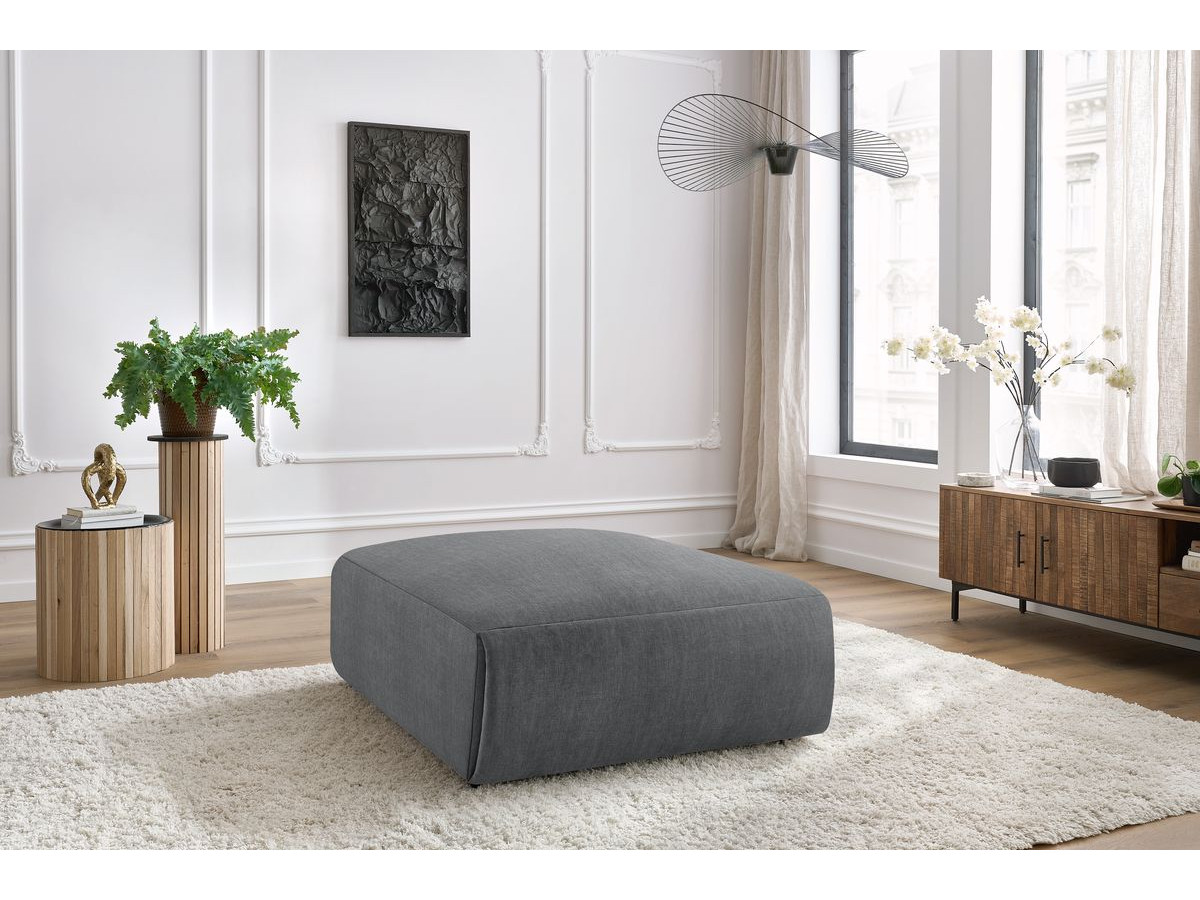 Bobochic Jeanne Pouf 95 × 117 cm Samt Dunkelgrau