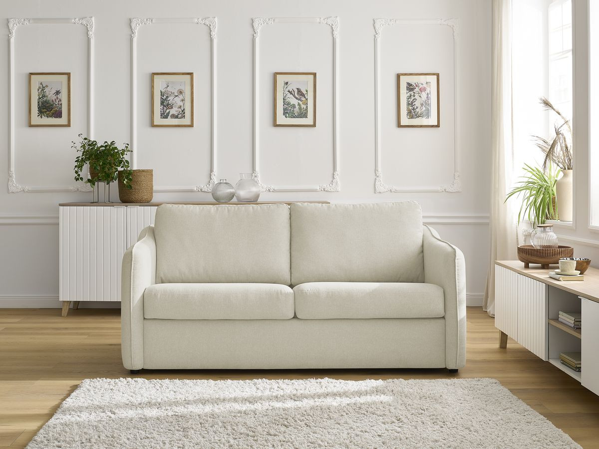 Bobochic Lenny Schlafsofa 3-Sitzer Stoff Beige