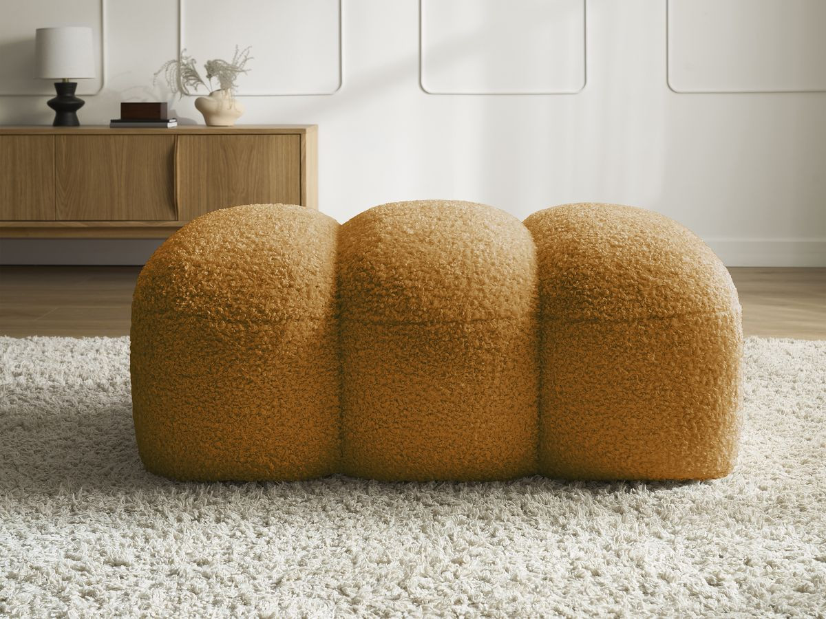 Bobochic Hippolyte Pouf Bouclé-Stoff Gelb