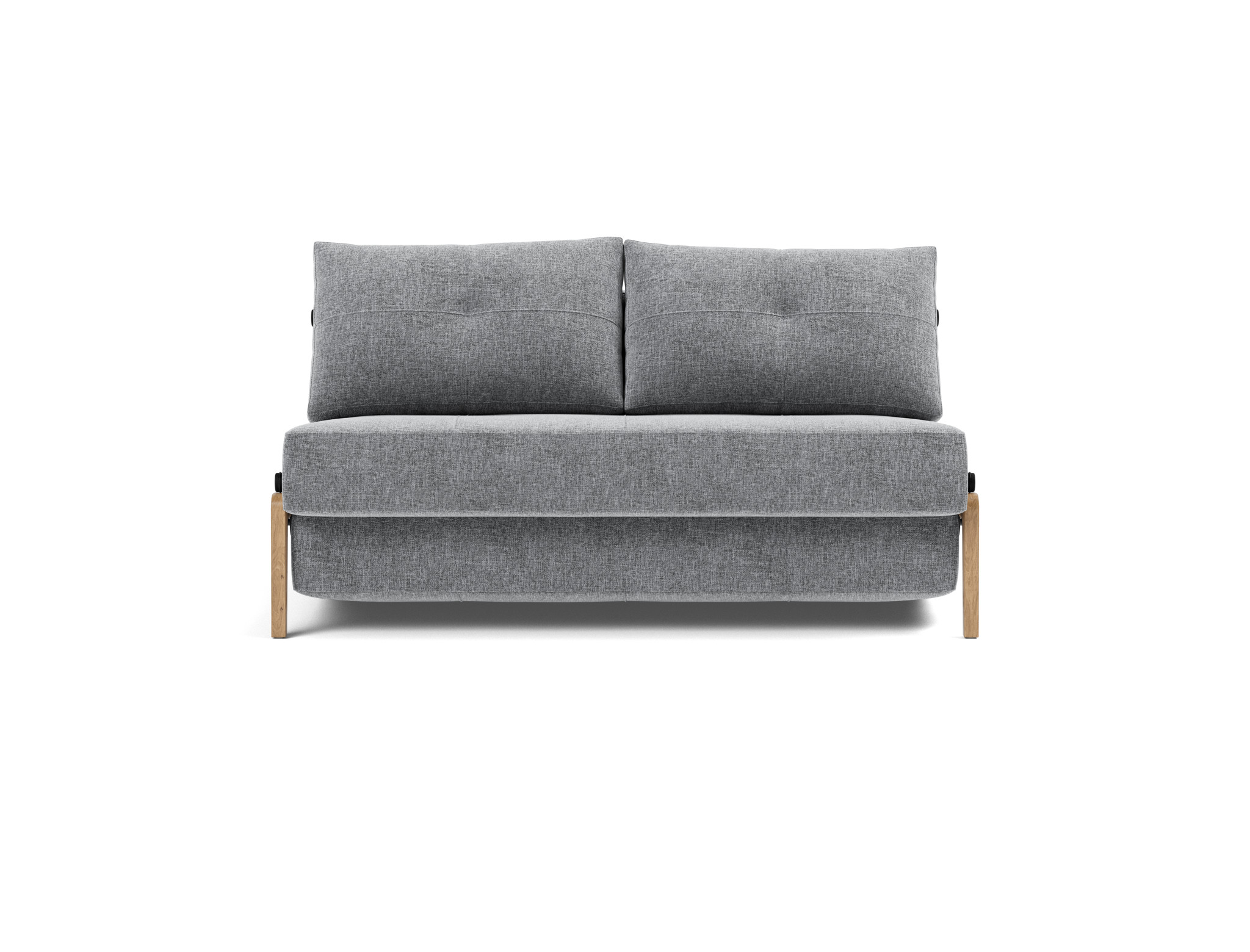 Schlafsofa Cubed 140 Strukturierter Stoff Twist 565-Granite Beine Eiche