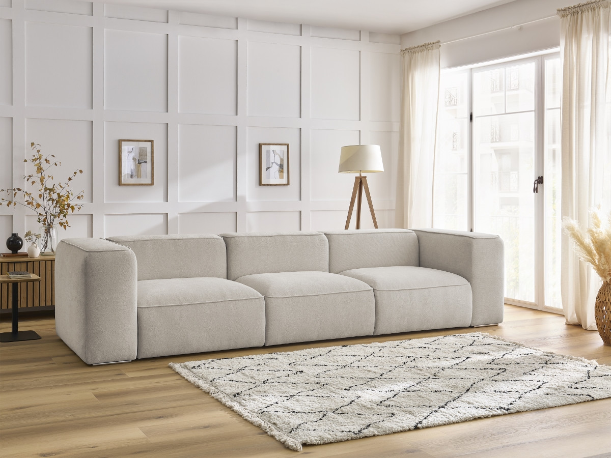 Bobochic Zephyr Sofa 3-Sitzer Strukturstoff Beige