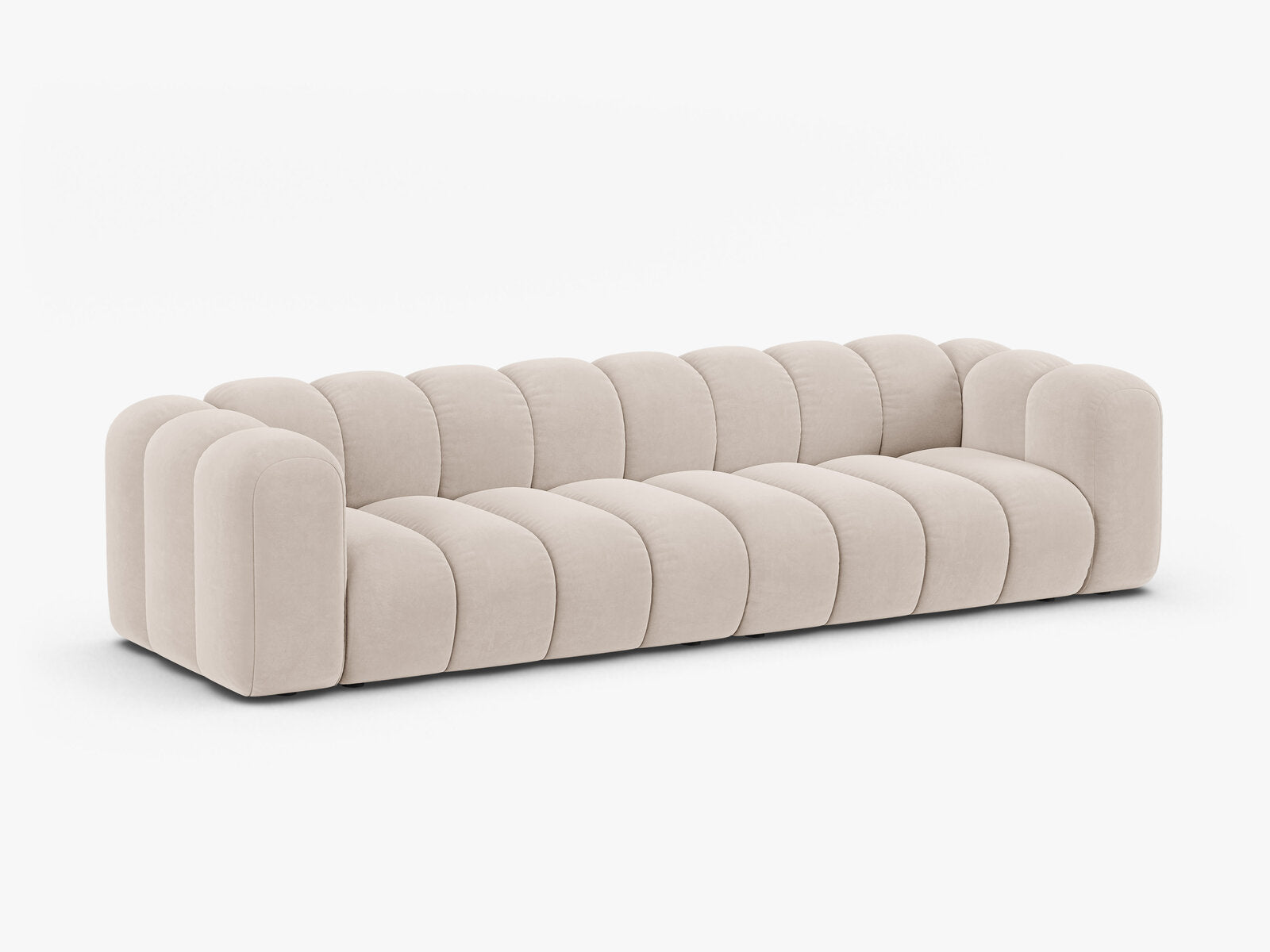 Micadoni Modulares Sofa Lupine 4-Sitzer Samt Venus Helles Beige
